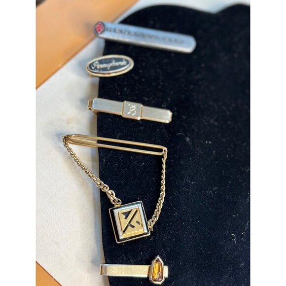 Vintage Mens Tie Clips & Chain Assortment - Picture 15 of 16